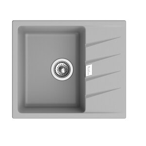 Изображение товара Кухонная мойка Rivelato Raum RM-58 grigio metallizzato, 58 x 50 см, кварц, цвет серый металлик