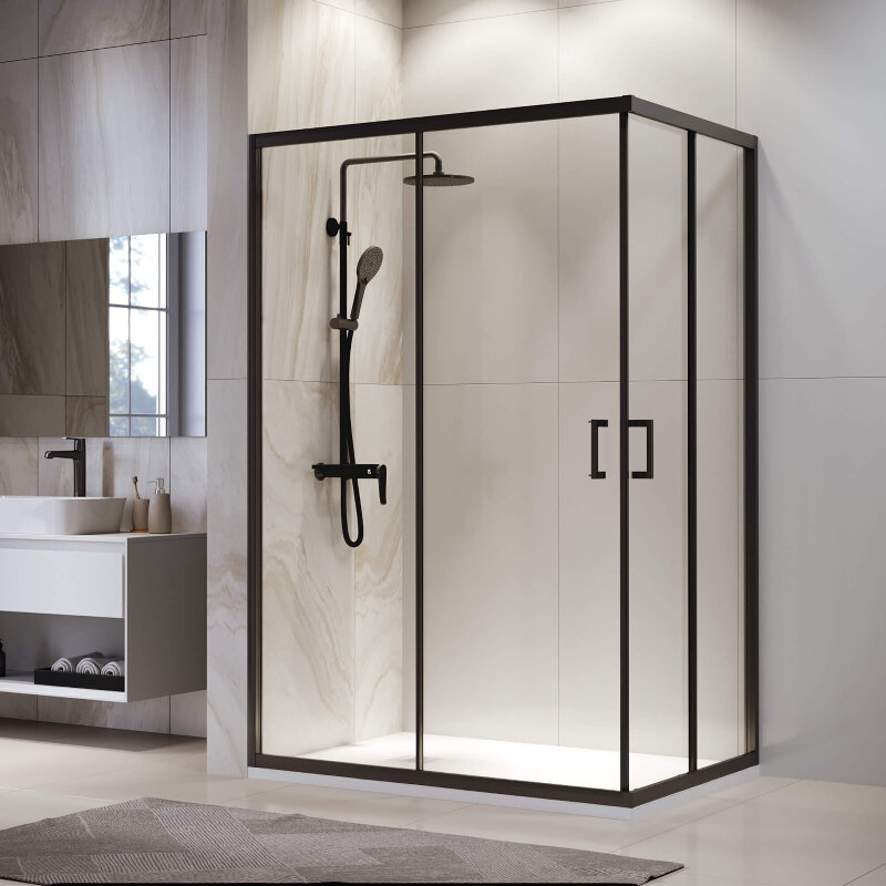 Изображение товара Душевой уголок RGW PA-246B Passage 90х120 см стекло прозрачное черный профиль