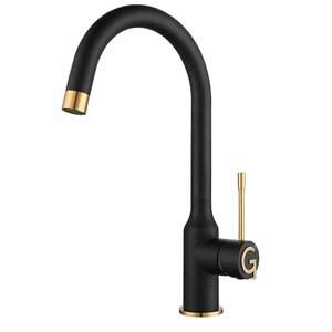 Изображение товара Смеситель Rivelato Garda 1923502 antracite oro, для кухонной мойки, цвет антрацит/золото