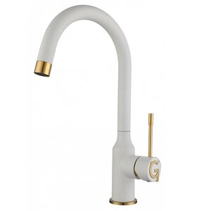 Изображение товара Смеситель Rivelato Garda 1923502 brina oro, для кухонной мойки, цвет иней/золото