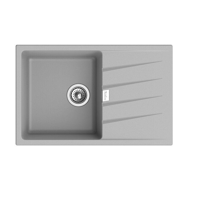 Изображение товара Кухонная мойка Rivelato RM-78 grigio metallizzato — кварц, серый металлик, 78×50 см