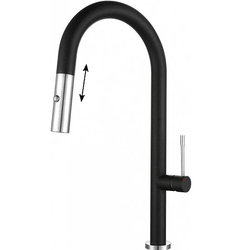 Изображение товара Смеситель Rivelato Asti 3972500 nero cromo с выдвижным изливом