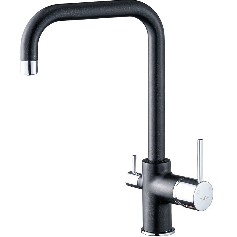 Изображение товара Кухонный смеситель Rivelato Tovel 9025208 антрацит хром с подключением к фильтру