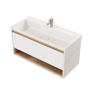 Изображение товара Тумба с раковиной Toppus Batiste 9811.024, подвесная, 100 см, белый глянец