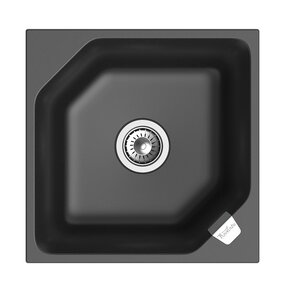 Изображение товара Кухонная мойка Rivelato Locus LS-50 антрацит 50x50 см кварц врезная стильная