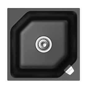 Изображение товара Кухонная мойка Rivelato Locus LS-50 nero 50x50 см кварц черный