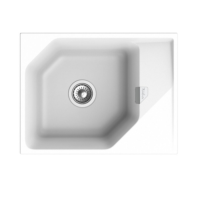 Изображение товара Кухонная мойка Rivelato Locus LS-65 brina кварц белая, 65x50 см