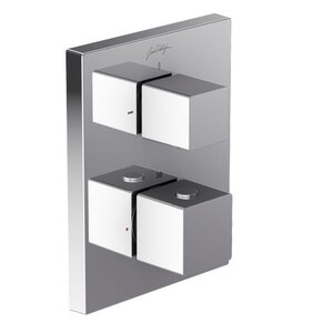 Изображение товара Смеситель термостатический Jacob Delafon Square E75391-CP, для ванны и душа, внешняя часть, на 2 выхода