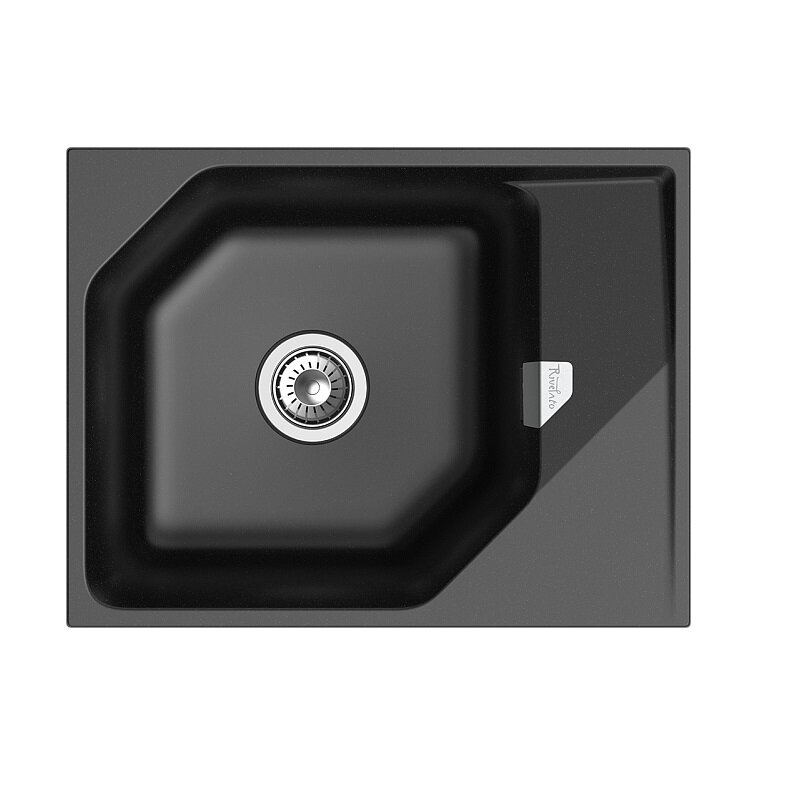 Изображение товара Кухонная мойка Rivelato Locus LS-65 nero 65x50 см кварц черная стильная