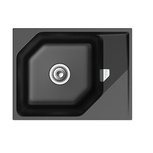 Изображение товара Кухонная мойка Rivelato Locus LS-65 nero 65x50 см кварц черная стильная