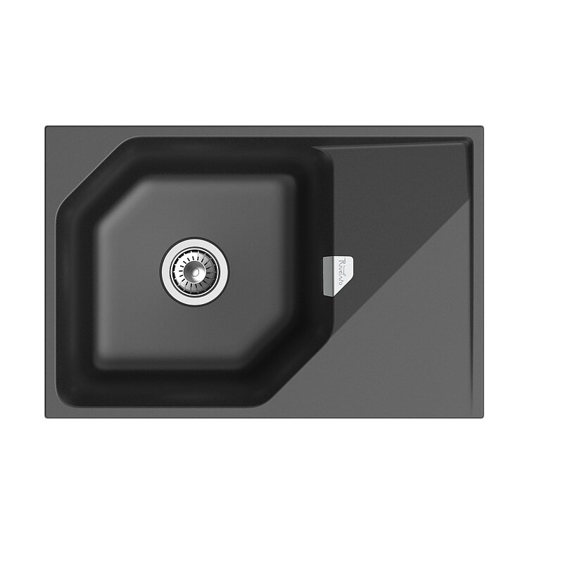 Изображение товара Кухонная мойка Rivelato Locus LS-75 антрацит 75x50 см кварц матовая