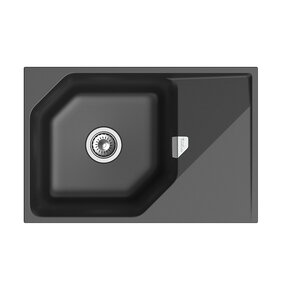 Изображение товара Кухонная мойка Rivelato Locus LS-75 антрацит 75x50 см кварц матовая