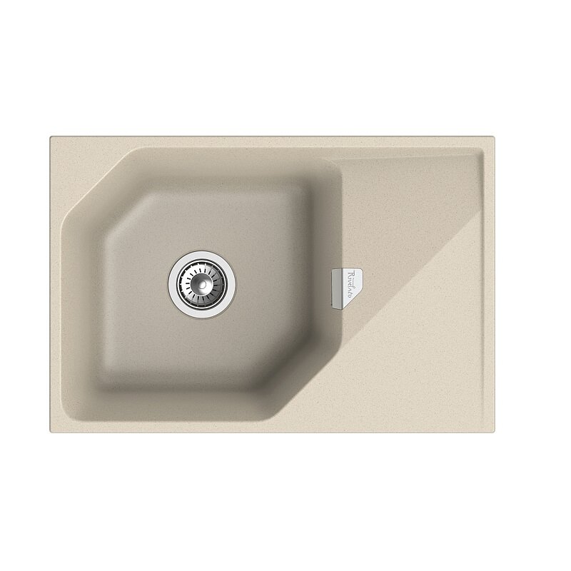 Изображение товара Кухонная мойка Rivelato Locus LS-75 beige scuro 75x50 см кварц темно-бежевый