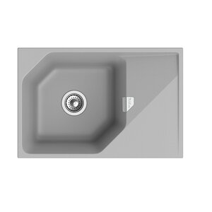 Изображение товара Кухонная мойка из кварцевого композита Rivelato Locus LS-75 серый металлик