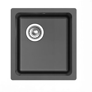 Изображение товара Кухонная мойка Rivelato Berkana BK-35 antracite, 41,5 x 45,5 см, кварц, цвет антрацит