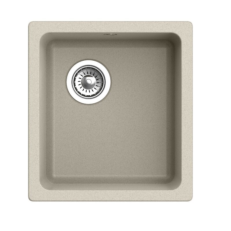 Изображение товара Кухонная мойка Rivelato Berkana BK-35 beige scuro, 41,5 x 45,5 см, кварц, цвет темно-бежевый