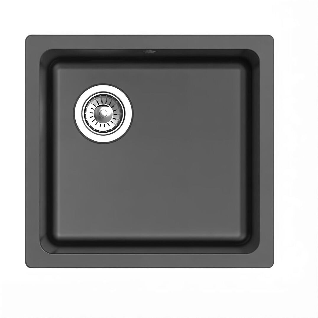 Изображение товара Кухонная мойка Rivelato Berkana BK-45 antracite, 48,5 x 45,5 см, кварц, цвет антрацит Изображение товара Кухонная мойка Rivelato Berkana BK-45 antracite, 48,5 x 45,5 см, кварц, цвет антрацит