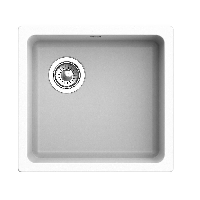 Изображение товара Кухонная мойка Rivelato Berkana BK-45 brina, 48,5 x 45,5 см, кварц, цвет иней