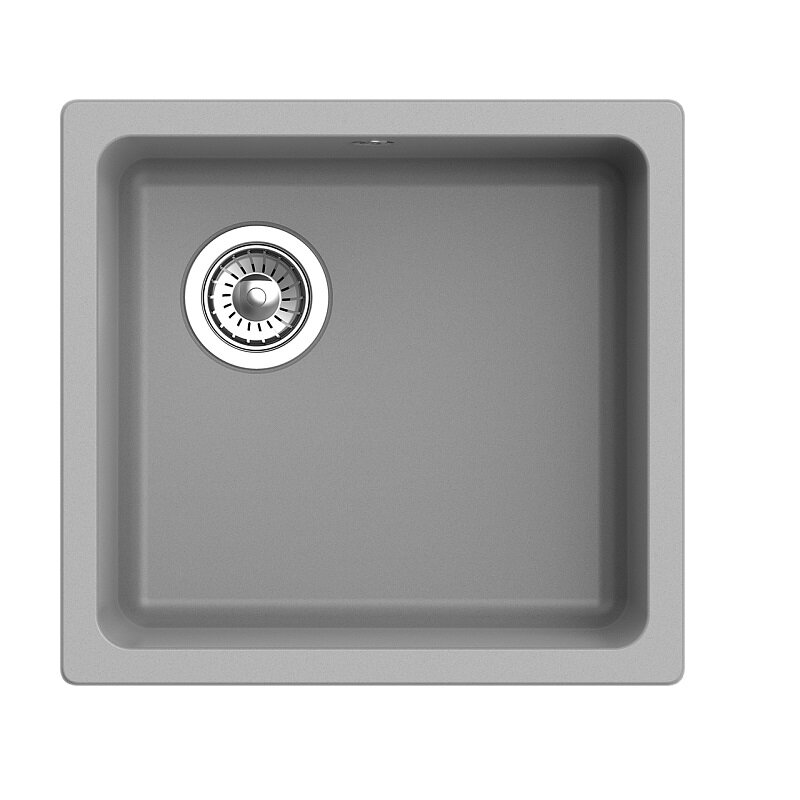 Изображение товара Кухонная мойка Rivelato Berkana BK-45 grigio metallizzato 48,5x45,5 см кварц серый металлик