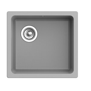 Изображение товара Кухонная мойка Rivelato Berkana BK-45 grigio metallizzato 48,5x45,5 см кварц серый металлик