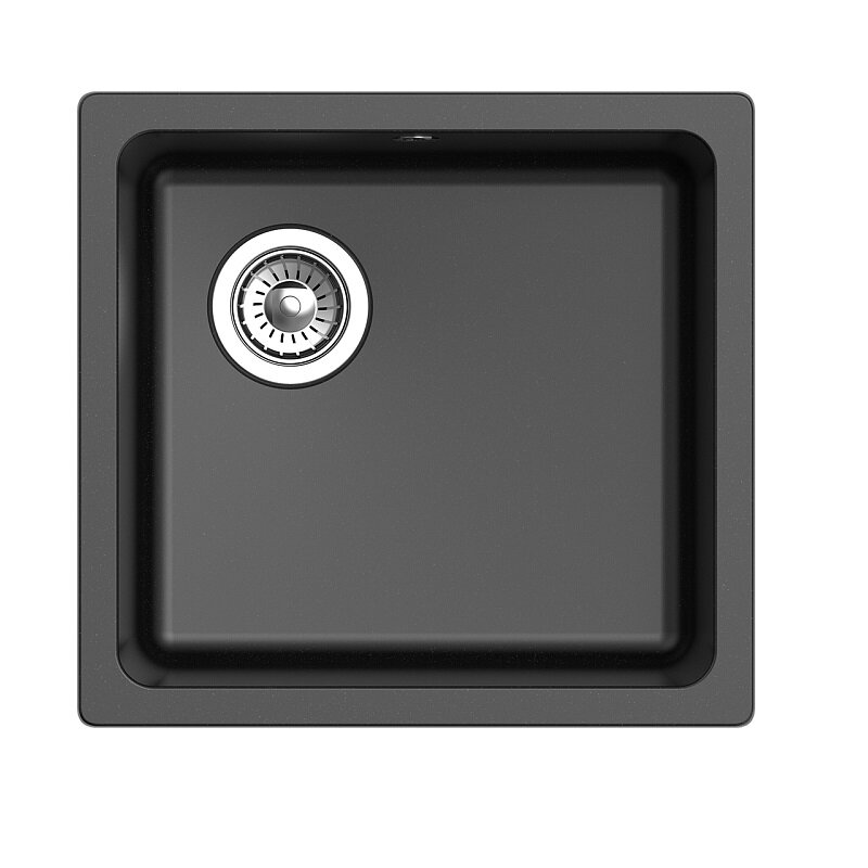 Изображение товара Кухонная мойка Rivelato Berkana BK-45 nero, 48,5 x 45,5 см, кварц, цвет черный Изображение товара Кухонная мойка Rivelato Berkana BK-45 nero, 48,5 x 45,5 см, кварц, цвет черный