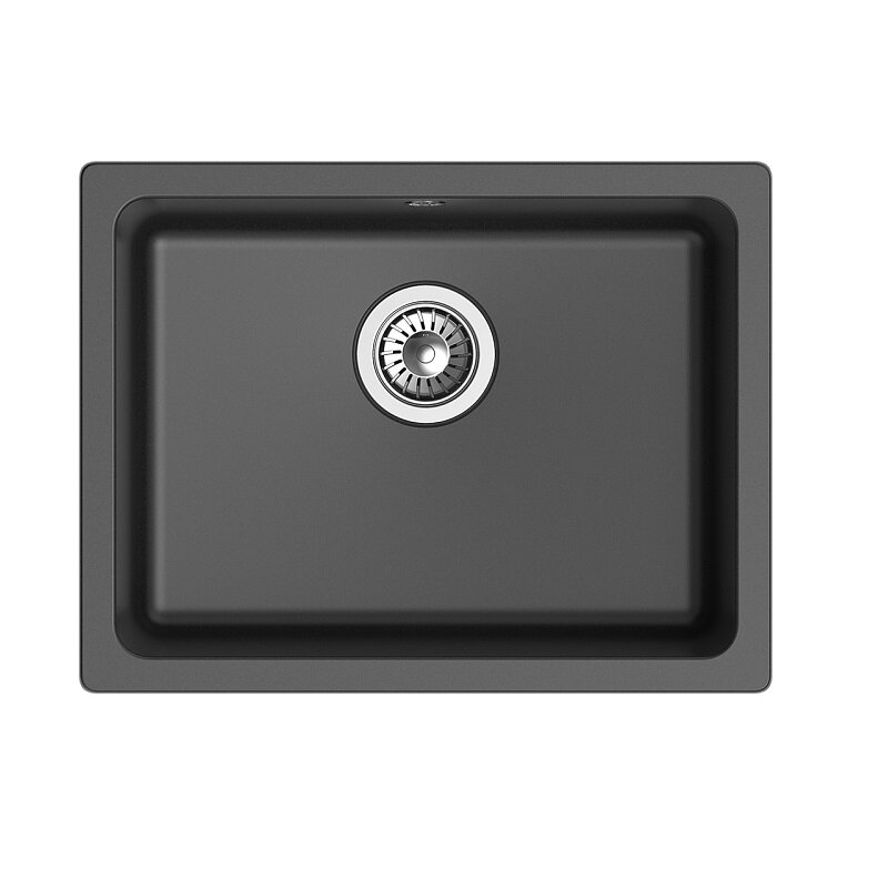 Изображение товара Кухонная мойка Rivelato Berkana BK-50 антрацит 56x43 см кварц матовая