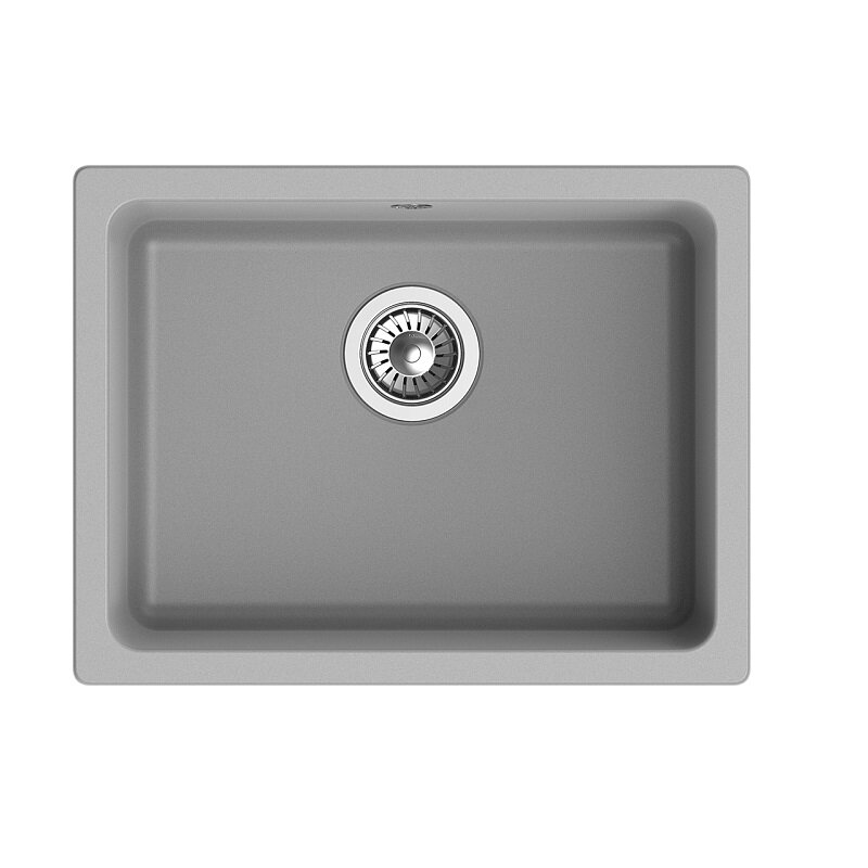 Изображение товара Кухонная мойка Rivelato Berkana BK-50 grigio metallizzato 56x43 см кварц серый металлик