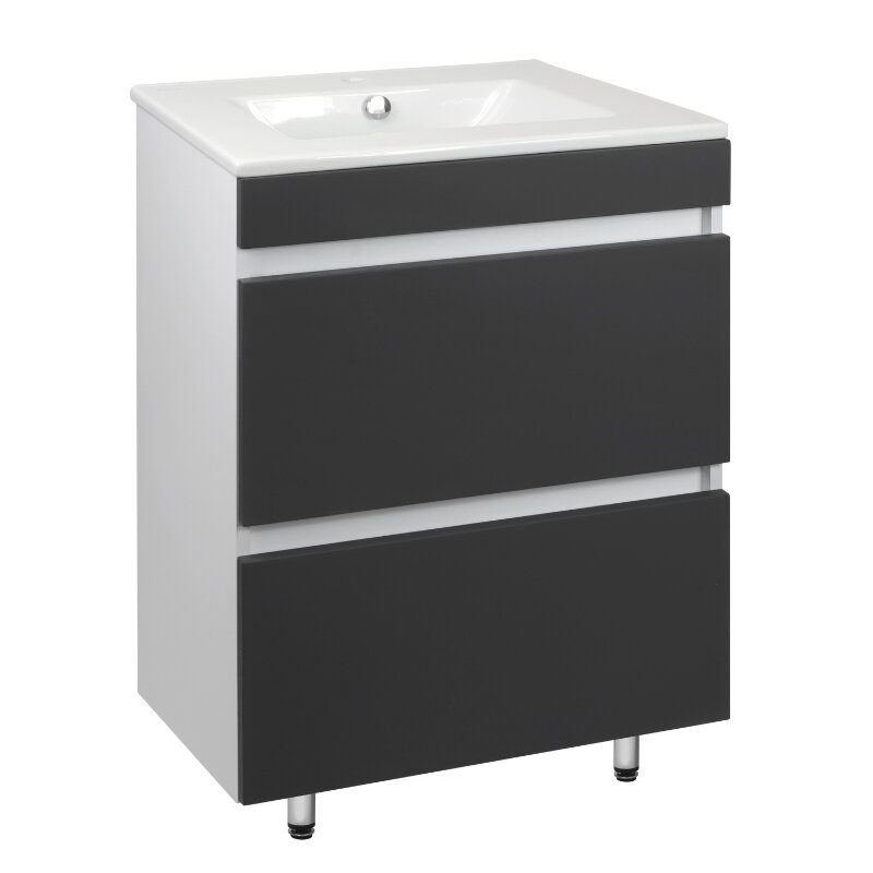 Изображение товара Тумба с раковиной Toppus Velvet 9811.017, 60 см, напольная, цвет графит матовый