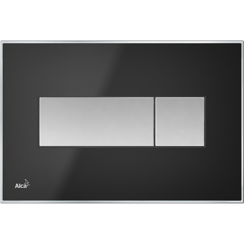 Изображение товара Клавиша смыва Alca Plast M1375 для унитаза и писсуара, черный матовый, двойной слив