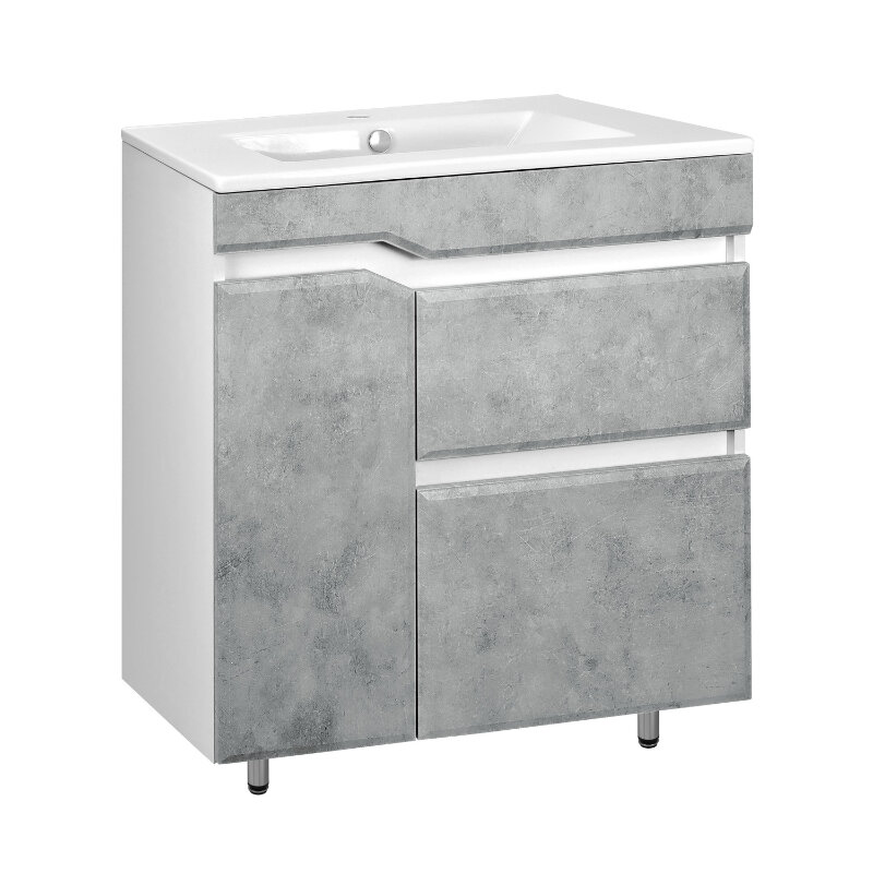Изображение товара Тумба с раковиной Toppus Velvet 9811.015 75 см напольная серый камень