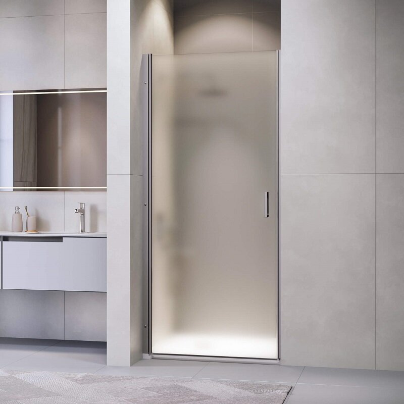 Изображение товара Душевая дверь RGW Leipzig LE-003Gr 600, 351200306-210, 60 см, стекло матовое-сатинат, профиль серый