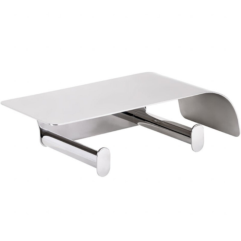 Изображение товара Держатель для туалетной бумаги Bemeta Organic 157112161, двойной, с полкой, хром Изображение товара Держатель для туалетной бумаги Bemeta Organic 157112161, двойной, с полкой, хром