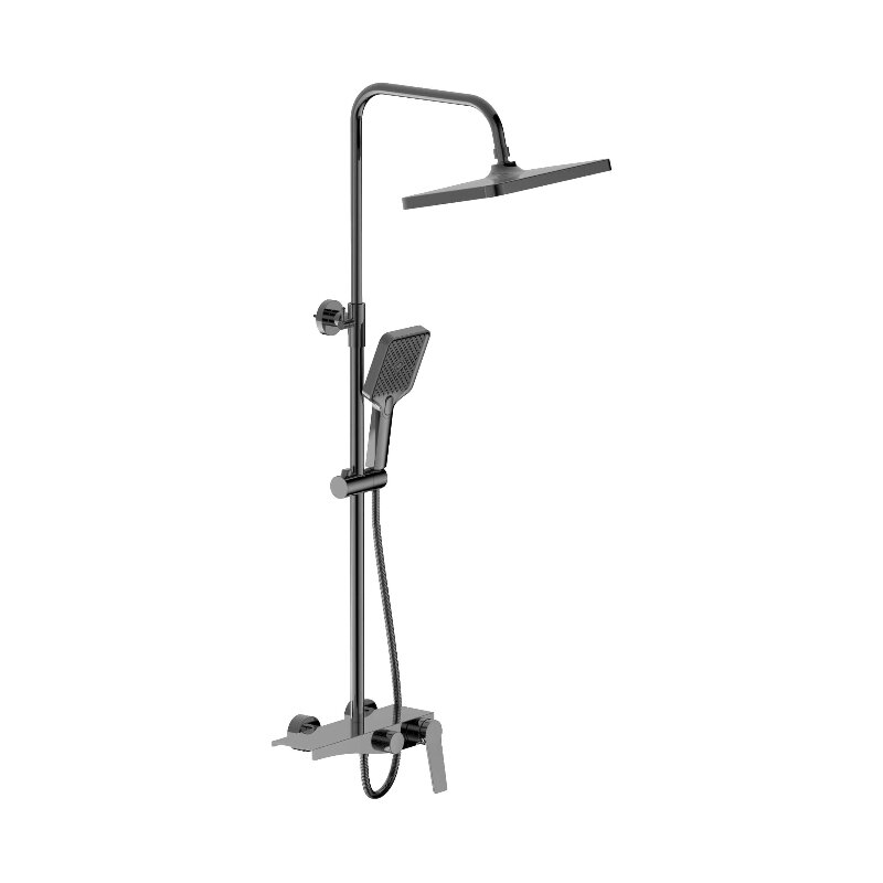 Изображение товара Душевая система Belz B24572-3 из вороненой стали, gunmetal, монтаж на стену