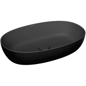 Изображение товара Раковина Kerama Marazzi Plaza PLR.wb.60.BLK.M, 60 см, накладная с донным клапаном, черная матовая