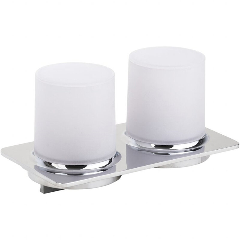 Изображение товара Двойной дозатор для жидкого мыла Bemeta Organic 157109271 хром/белый настенный