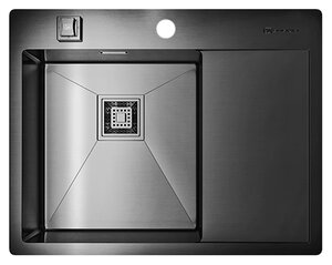 Изображение товара Мойка кухонная Omoikiri Akisame 65-GM-L 4973097, воронёная сталь, gunmetal