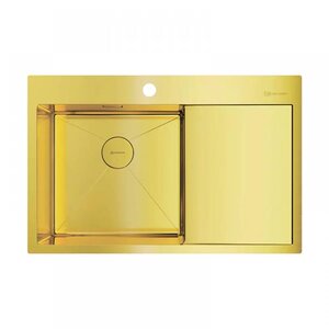 Изображение товара Мойка кухонная Omoikiri Akisame 78-LG-L светлое золото, нержавеющая сталь