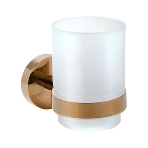 Изображение товара Стакан для зубных щеток Bemeta Coral 158110012, 7 х 10.5 х 9.5 см, PVD-покрытие, медное золото глянцевое