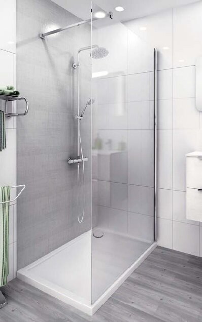 Изображение товара Душевая стенка Roth Project Solution Walk Pro/800, хром, 80 см, стекло прозрачное