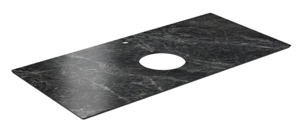 Изображение товара Столешница Kerama Marazzi Plaza Classic Риальто PL1.VT93.100T, 100 см, керамогранит, цвет серый темный лаппатированный