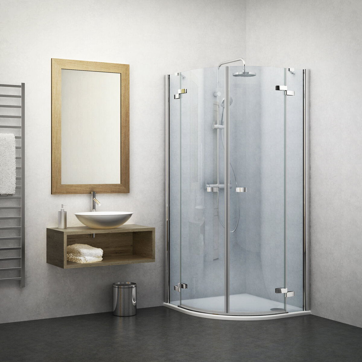 Изображение товара Душевой уголок Roth Elegant Line 100x100 см стекло прозрачное четверть круга хром