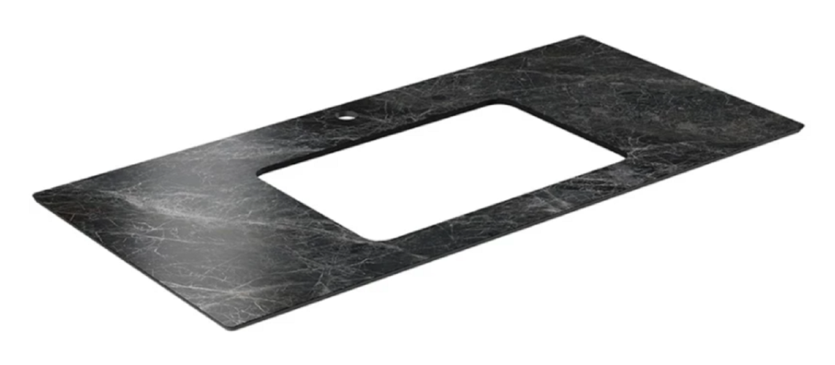 Изображение товара Столешница Kerama Marazzi Plaza Classic Риальто PL3.VT93.100T, 100 см, керамогранит, цвет серый темный лаппатированный