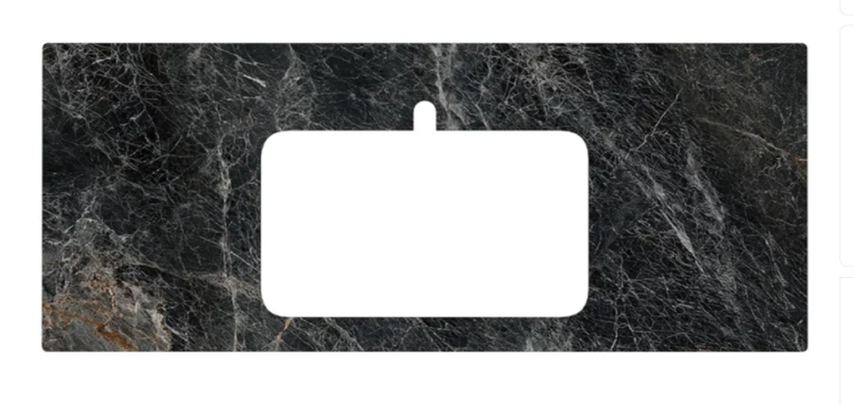 Изображение товара Столешница Kerama Marazzi Plaza Classic Риальто PL2.VT93.120T, 120 см, керамогранит, цвет серый темный лаппатированный