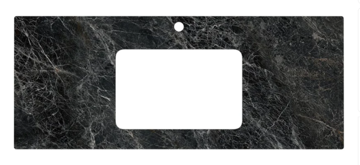 Изображение товара Столешница Kerama Marazzi Plaza Classic Риальто PL3.VT93.120T, 120 см, керамогранит, цвет серый темный лаппатированный