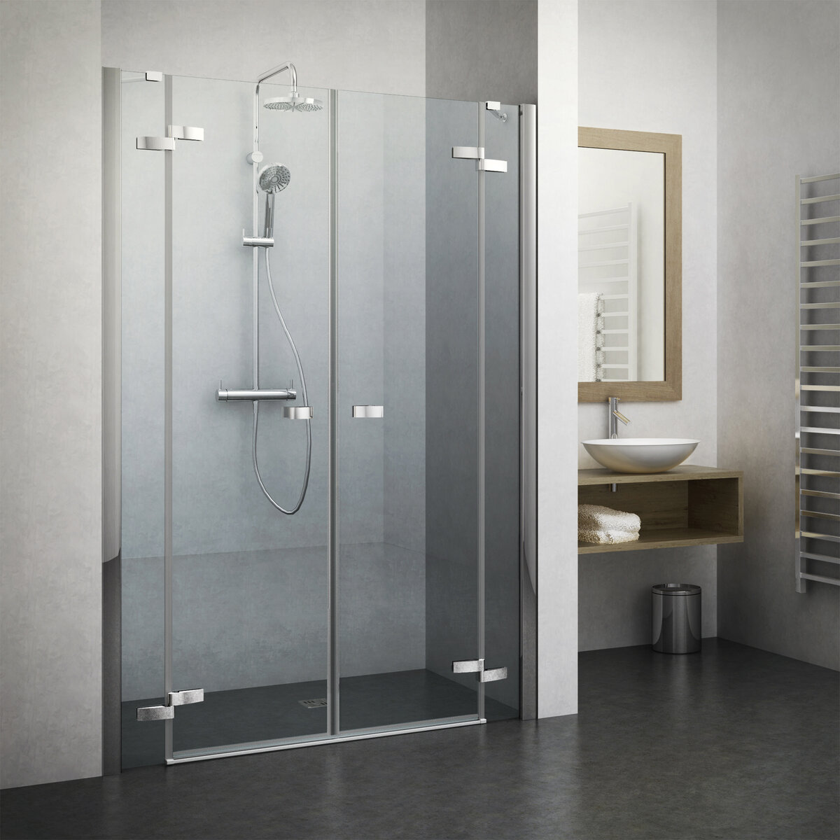 Изображение товара Душевая дверь Roth Elegant Line 138-1100000-00-02GDN2/1100 распашная 8 мм стекло хром Чехия