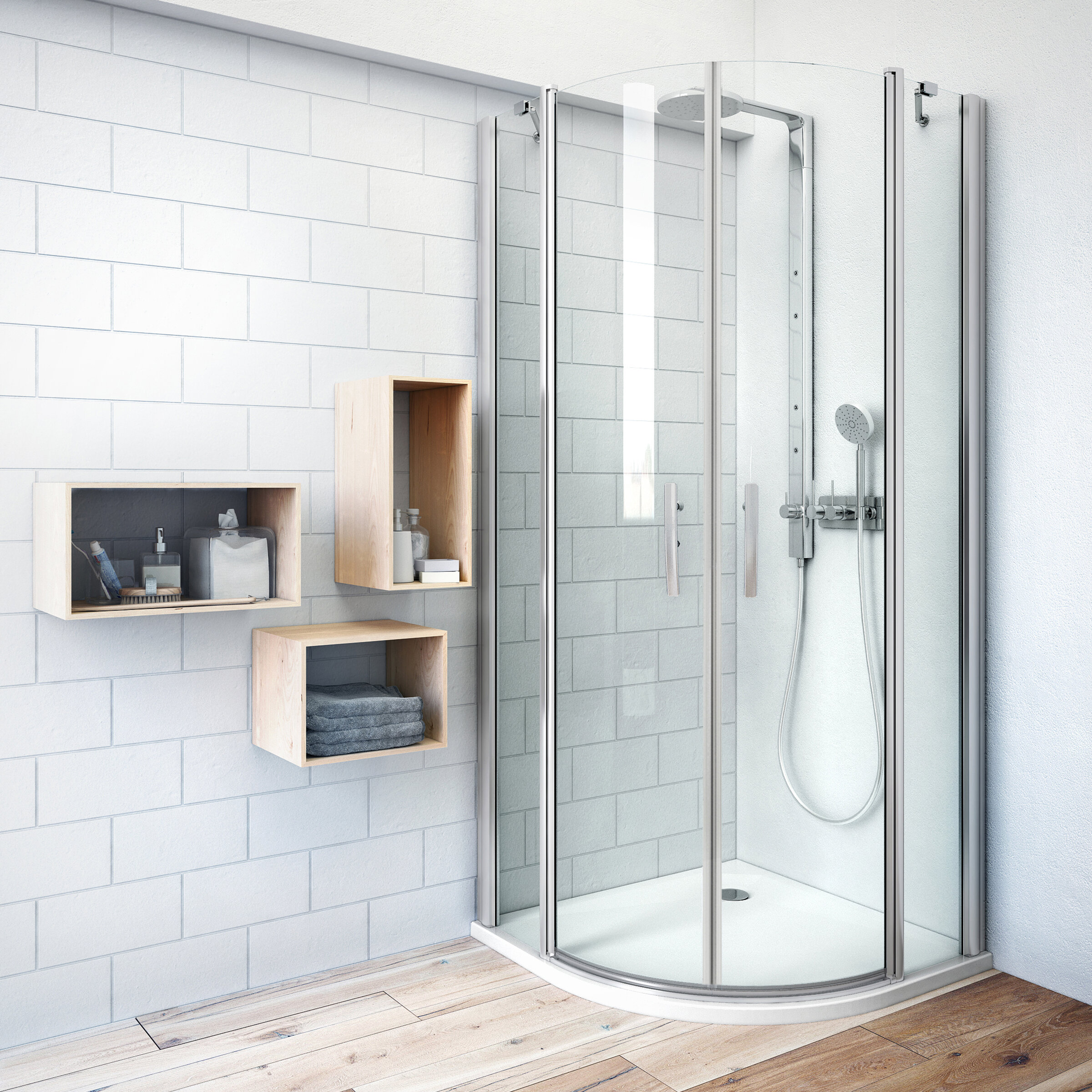 Изображение товара Душевой уголок Roth Tower Line TR2/900 Ligth, 90 х 90 см, стекло прозрачное