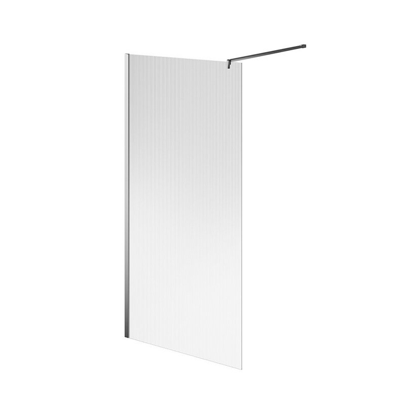Изображение товара Душевая стенка Kerama Marazzi Cristallo CT 100x210 см с рифленым стеклом и хром-профилем