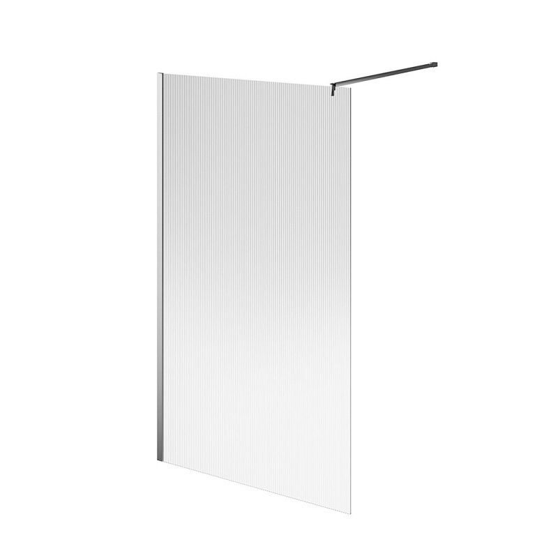 Изображение товара Душевая стенка Kerama Marazzi Cristallo 120x210 см с рифлёным стеклом хром профиль