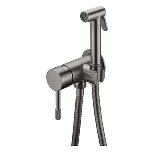 Изображение товара Гигиенический душ Boheme Uno, 467-GM, со смесителем, PVD покрытие, вороненая сталь, gunmetal