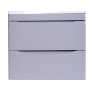 Изображение товара Тумба под раковину Creto Oro 24-HN70-GR, 70 см, подвесная, серый люкс